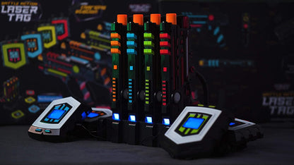 Squad Hero Rechargeable Laser Tag 360° Sensors + LCDs - Set of 4 - Birthday Gift Ideas for Kids Teens & Adults Boys & Girls Family Fun - Cool Teenage Lazer Group Activity, Teen Gifts Ages 8+ Year Old